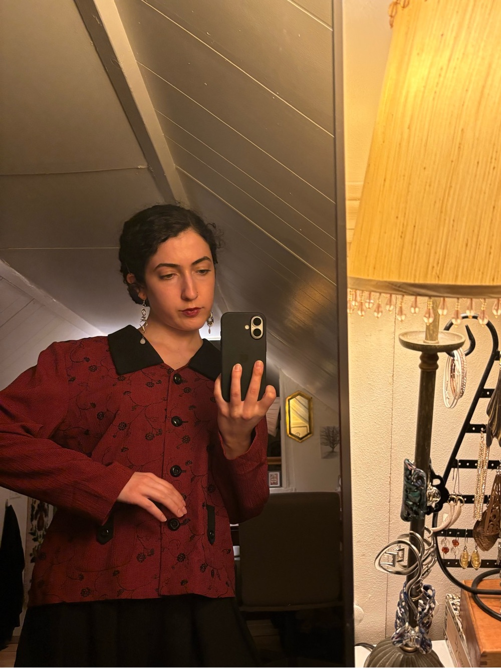 Sag Harbor Red Jacket with Black Collar